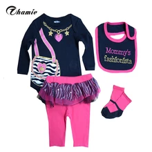 Ребенка и детям одеёду наборов инфантис, подарок ребенку ребенка коллекция боди, t- рубашки, брюки, нагрудник, крышка и пинетки установить, 0-3 месяцев комбинезон всё для детей одежда и аксессуары