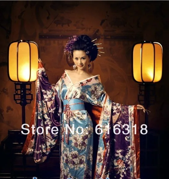 Классический экзотический японский кимоно Женский Сексуальный Костюм фотография комплект одежды(платье+ пояс, без кимоно рюкзак - Цвет: costume 165cmH