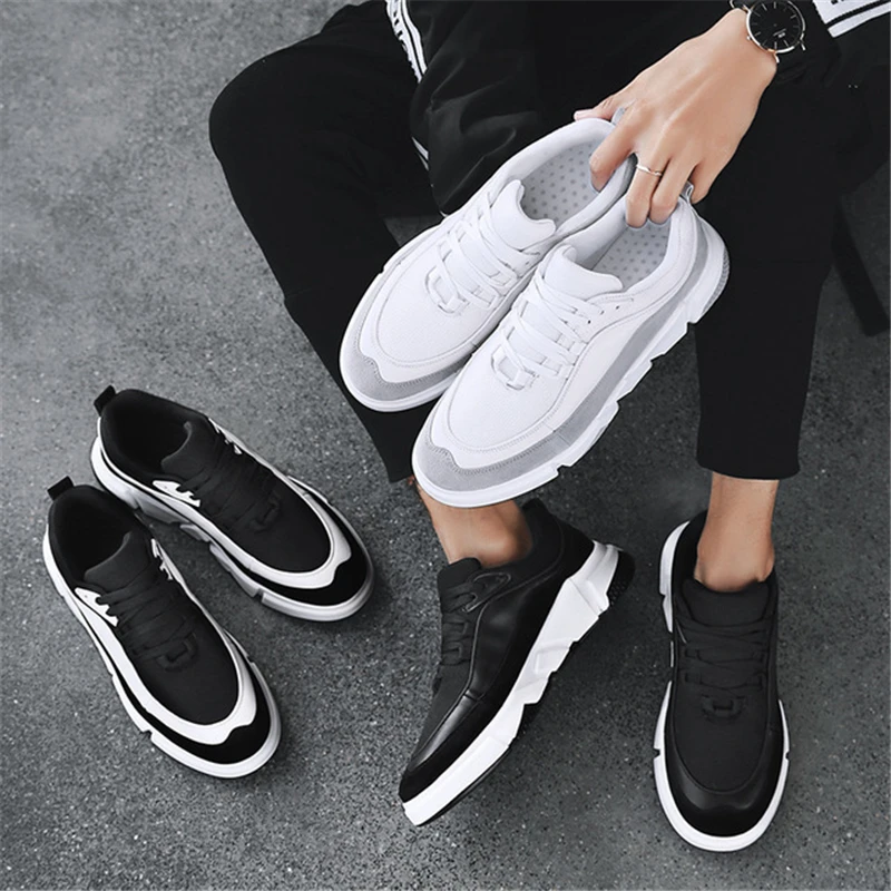 Aa60670 Lace Homens Macia Masculinos Lazer Malha deslizamento Picture 1 Respirável branco Casual Sola Preto as De Sapatos Não Up Flats Confortáveis 4wZ5fwqxC