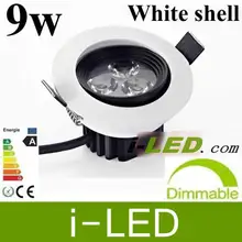 10 шт./лот по-настоящему 9 W 650 LM затемняемый светодиодные потолочные лампы белый корпус 120 Угол теплая White110V 230 V светодиодные лампы