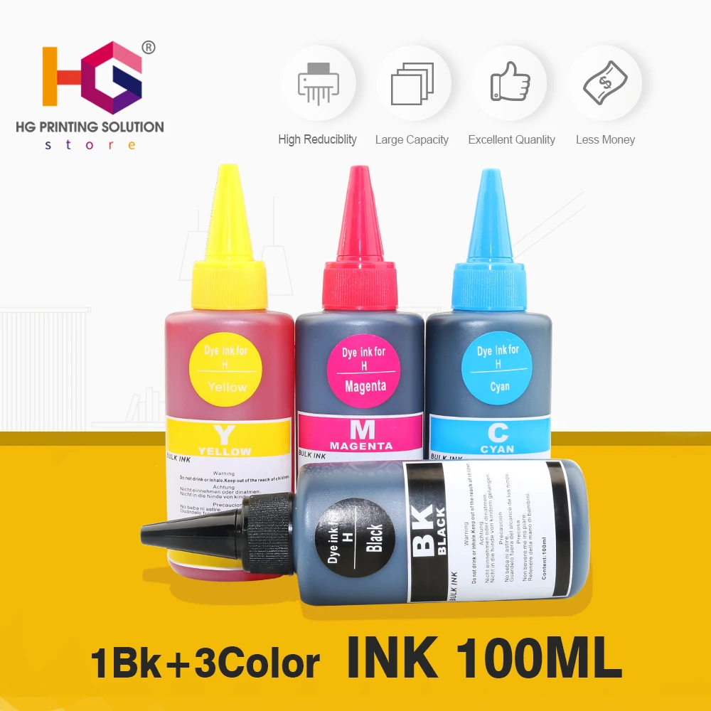 Цена Универсальные 4 цвета C M Y K чернила для hp с 100 мл для hp Премиум чернила для принтера hp чернила все модели