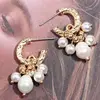 Flatfoosie-pendientes colgantes de perlas para mujer, aretes elegantes de moda, borla redonda de Metal, joyería de fiesta para mujer 2022 ► Foto 2/6