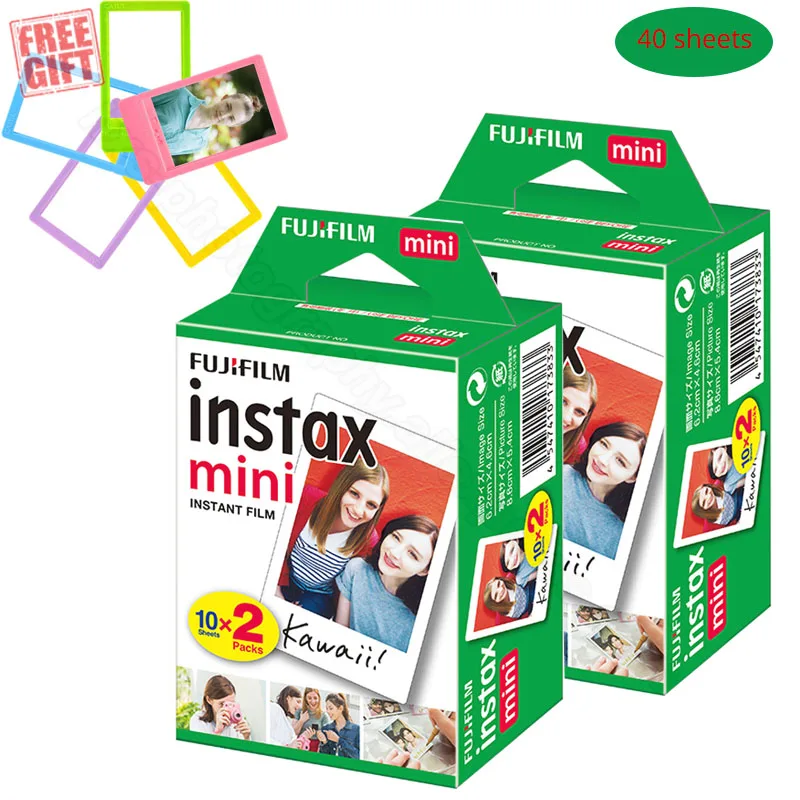 Fujifilm Instax Mini 9 мгновенная белая пленка+ 5 цветов рамка набор для Instax Mini 9 8+ 7s 70 90 25 камера SP-2 SP1 Liplay принтер - Цвет: 40 sheets-frames