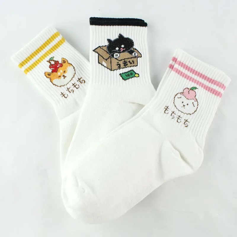 [Cospacool] милые японские забавные носки с изображением животных Kawaii Fruit Sokken Art белые
