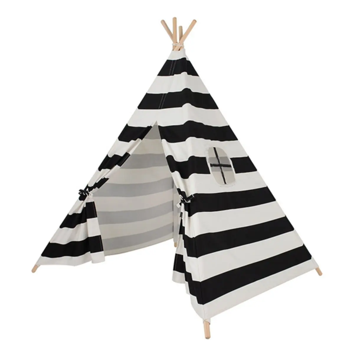 

Stripe Canvas Kid Teepee Portable Folding Outdoor Castle Tent Indian Triangle Tent Children Home Game Toy Tent 120x120x150cm