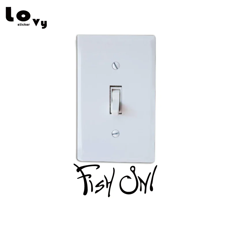 Creative FISH ON Vinyl Light Switch Sticker Fashion Fishing Wall Decal for Bedroom Home Decor SW0313 Creative FISH ON Vinyl Light Switch Sticker Fashion Fishing Wall Decal for Bedroom Home Decor SW0313