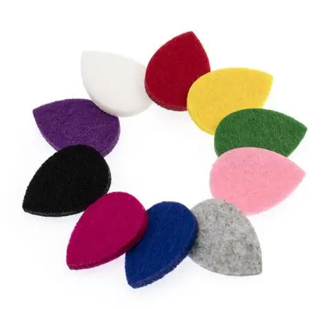 

50pcs/lot Water Drop Shape Mix Colors Aromatherapy Felt Pads Fit for Essential Oil Diffuser Floating Locket