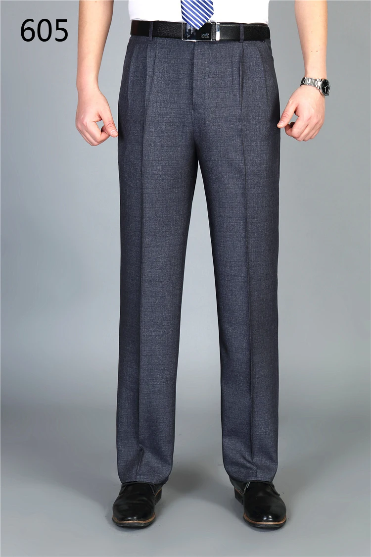 Летний мужской костюм брюки мужские рабочие Формальные двойные плиссированные брюки шелковые брюки тонкие 42 44