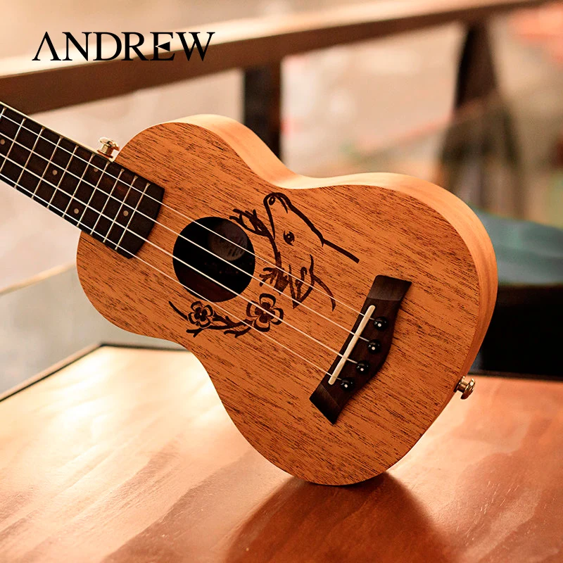 Ukulelele21/23 дюйма концертная Мини электрическая акустическая гитара 4 струны Ukelele