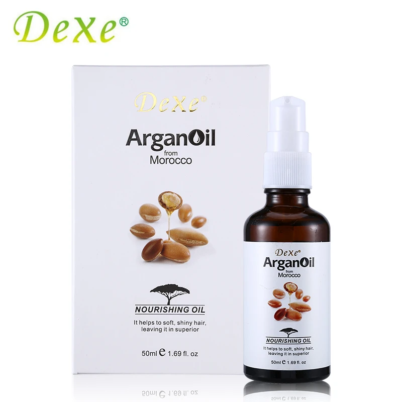 Dexe Hair Care 50ml Pure Argan Oil From Morocco Hair Treatment Moroccan Arganovoe Oil Make Straight Shiny and Well-groomed Look