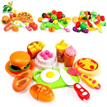 

4 Types 13Pcs Kitchen Pretend Play Fruits and Vegetables Mini Food Cutting Girl Birthday Cake toy set Education for kids