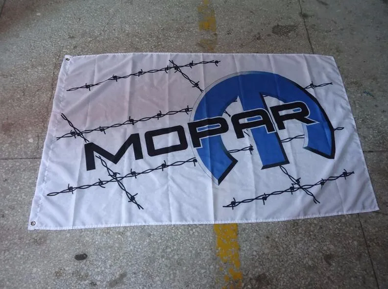 Белый Автомобильный флаг mopar, баннер mopar, размер 90X150 см