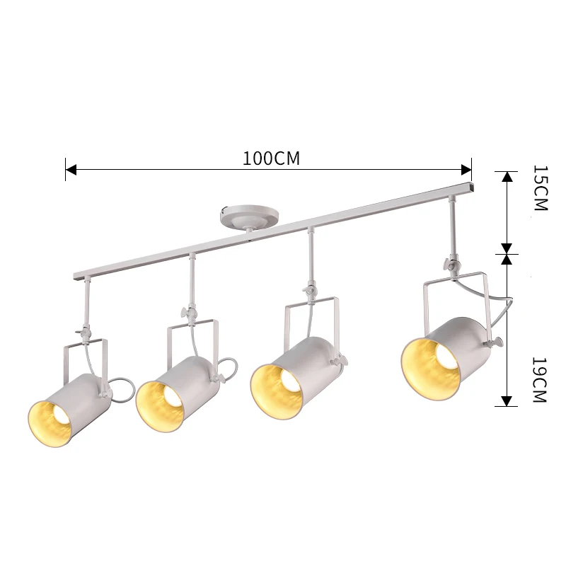 Современный светодиодный потолочный светильник COB, Железный белый Потолочный светильник, светильник для одежды, Точечный светильник, ретро рельсовый светильник, кухонная лампа - Цвет корпуса: 4 heads