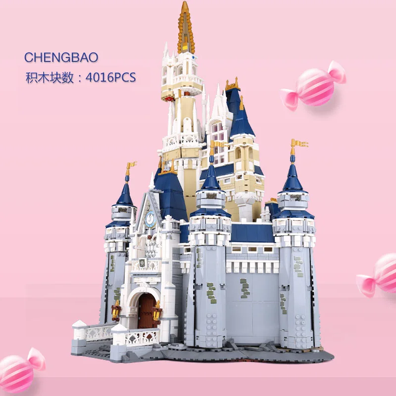 

LEPIN 16008 4080pcs Cinderella Princess Castle City Model Building Block Kids Bricks birthday Gifts Compatible legoINGlys 71040