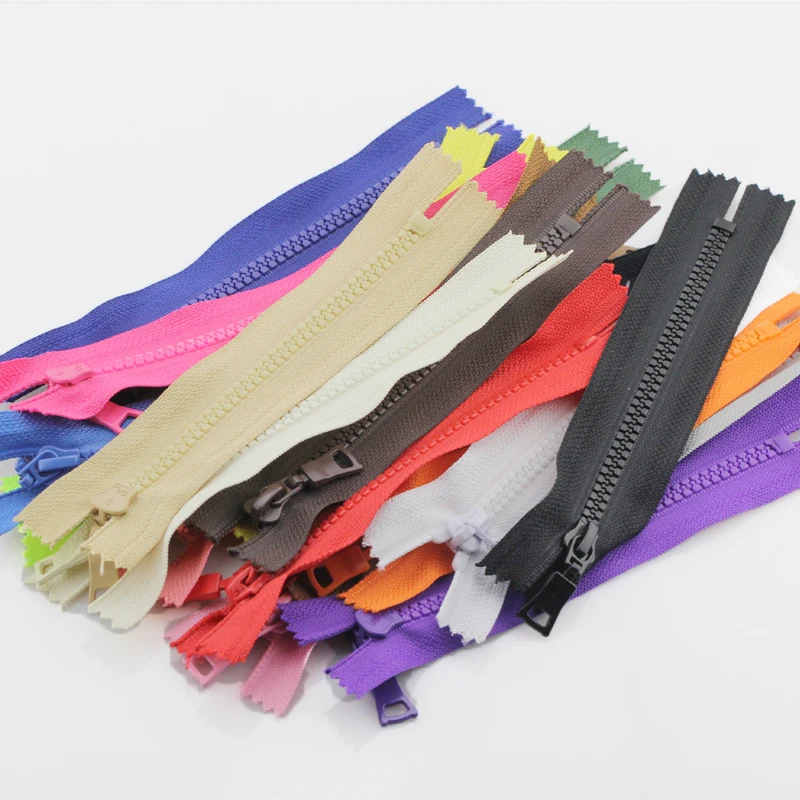 

10Pcs 15/20/25cm 5# Closed end Resin zippers colourful for pocket doll Handmade Sewing Bag garment zipper DIY Accessory Craft