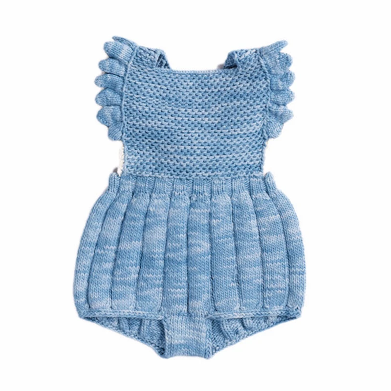 Новорожденный симпатичные baby rompers мальчики девочки одежда вязание Хлопок жилет твердые мягкие детские Треугольник комбинезон