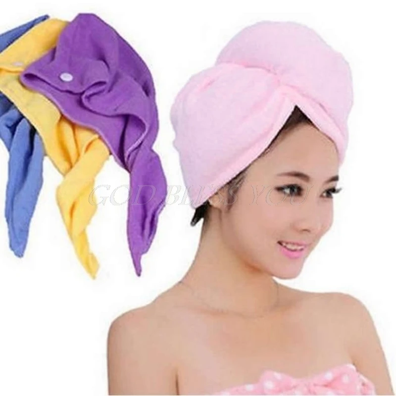 

Magic Hair Drying Turban Wrap Hat Caps Microfiber Bath Bathing Quick Dry Towel Cap