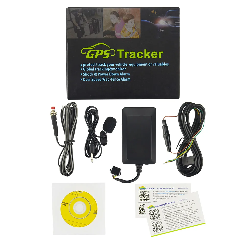 tracking device External MIC 3G GPS Car Tracker Vehicle Tracking Device CCTR-805G 800mAh Battery Long Standby Time Locator Free APP/Platform GPS Trackers GPS Trackers