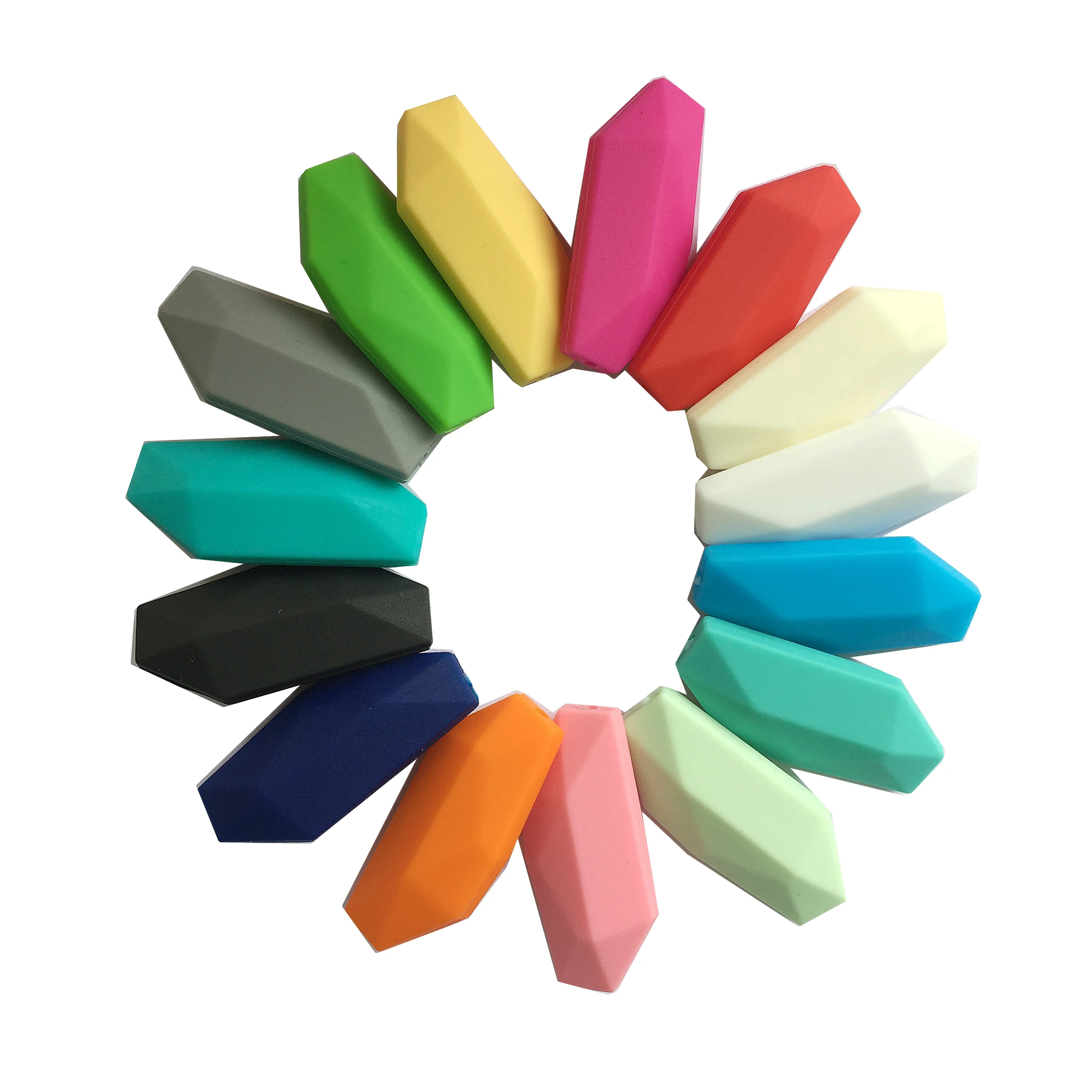 

10pcs Salix Leaf Silicone Beads Baby Teething Beads Charm Silicone teether Baby Necklace Making Wholesale Chewing Beads