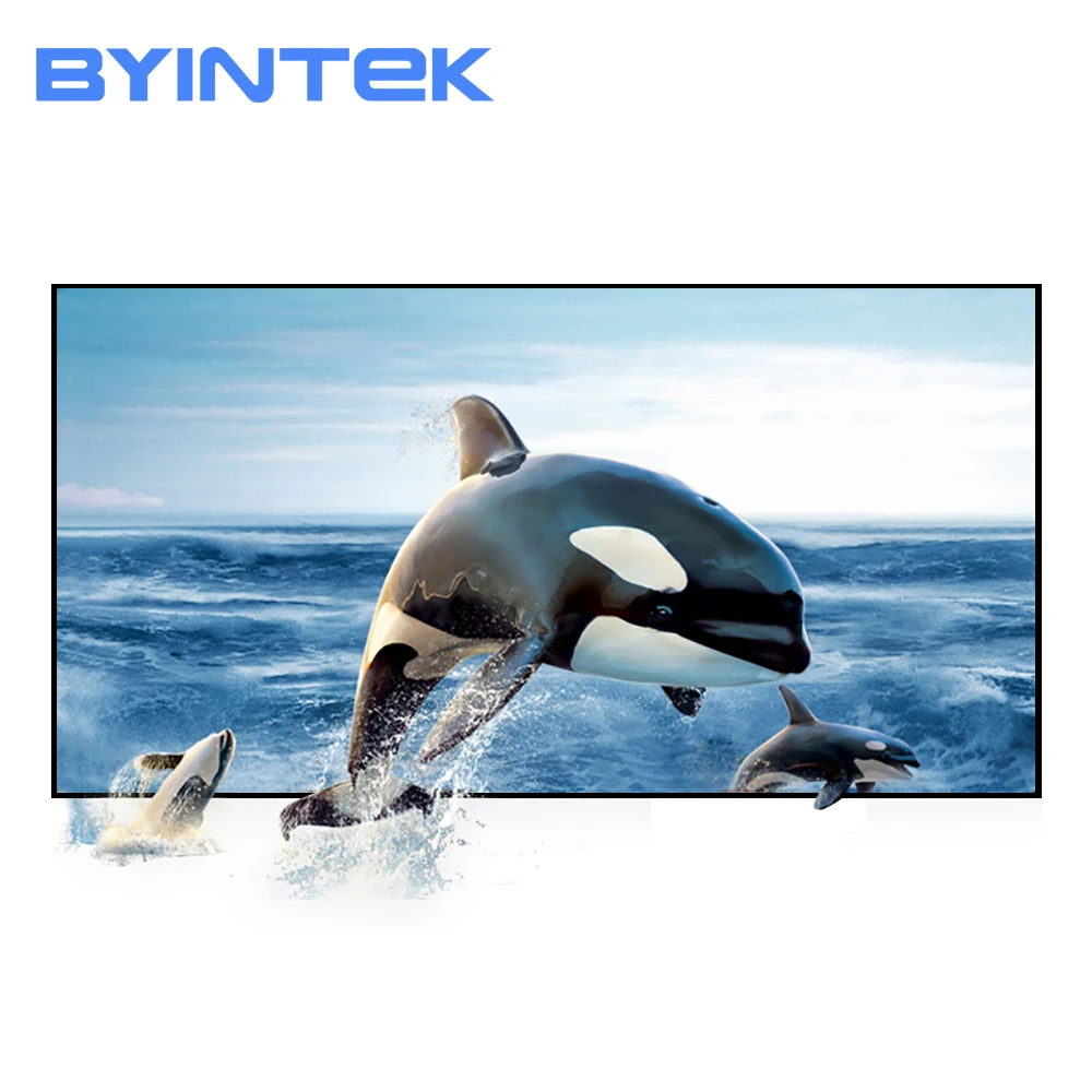 BYINTEK 100 120 130 بوصة عاكس النسيج العارض الإسقاط شاشة تعزيز سطوع ل K1 K2 K7 K9 M1080 P8I P10 p12 R15
