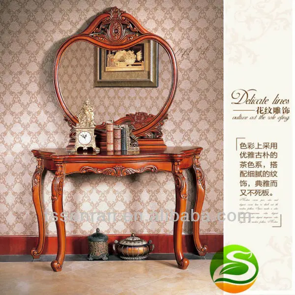 

White Entrance Solid wood porch, entrance mirror, matching furniture