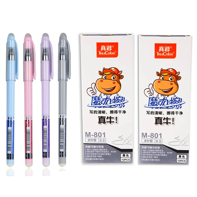 

Truecolor M-801 heat sensitive erasable pen magic rub 0.5mm erasable pen easy to erase pen bag mail