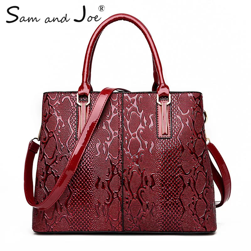 New Fashion PU Leather Women Bag Ladies Luxury Snake Shoulder Bags Designer Handbags High ...