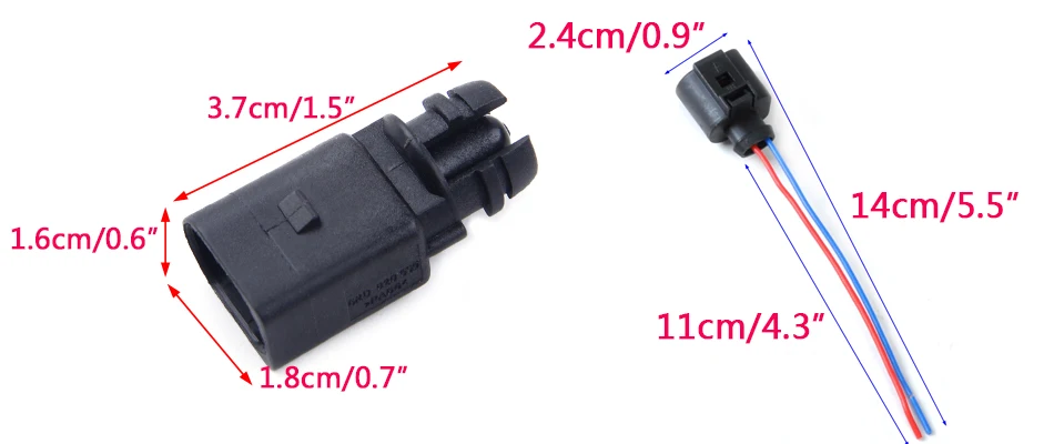 CITALL окружающего воздуха датчик температуры и Электрический 2-контактный разъем жгута проводов Подходит для Audi VW 6rd820535 1j0973702