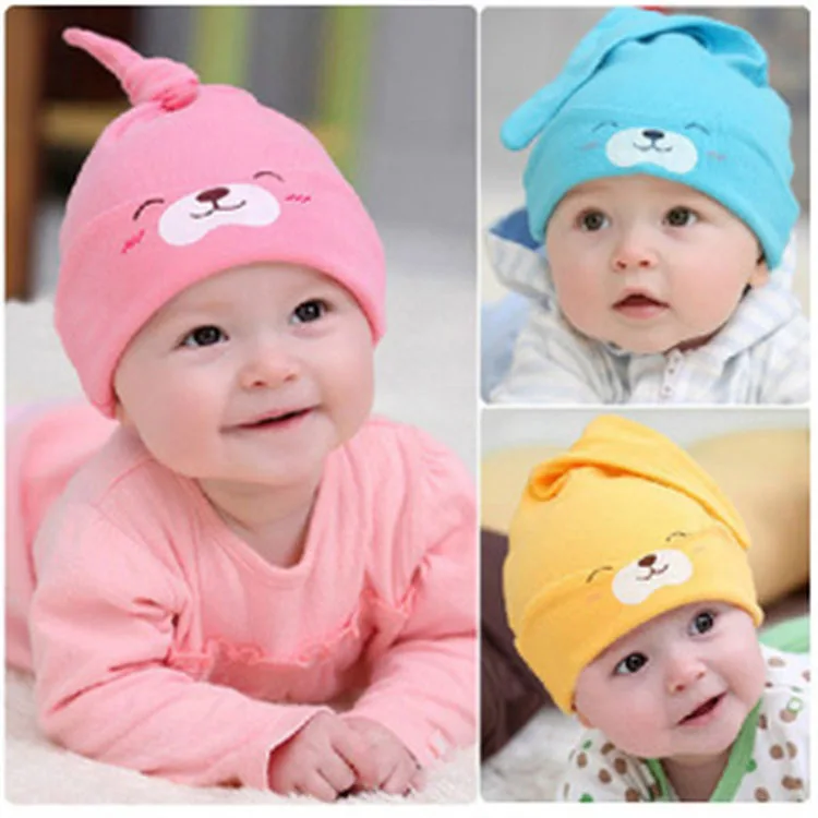 

Solid Cotton Baby Hat Newborn Cap For Boys Girls Crochet Hats Accessories 2019 Free Shipping
