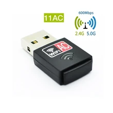 802.11ac беспроводной USB Wifi адаптер Nano-Sized USB Ethernet Сетевая карта 600 Мбит/с 2,4G 5 ГГц ПК WiFi приемник AC WiFi ключ