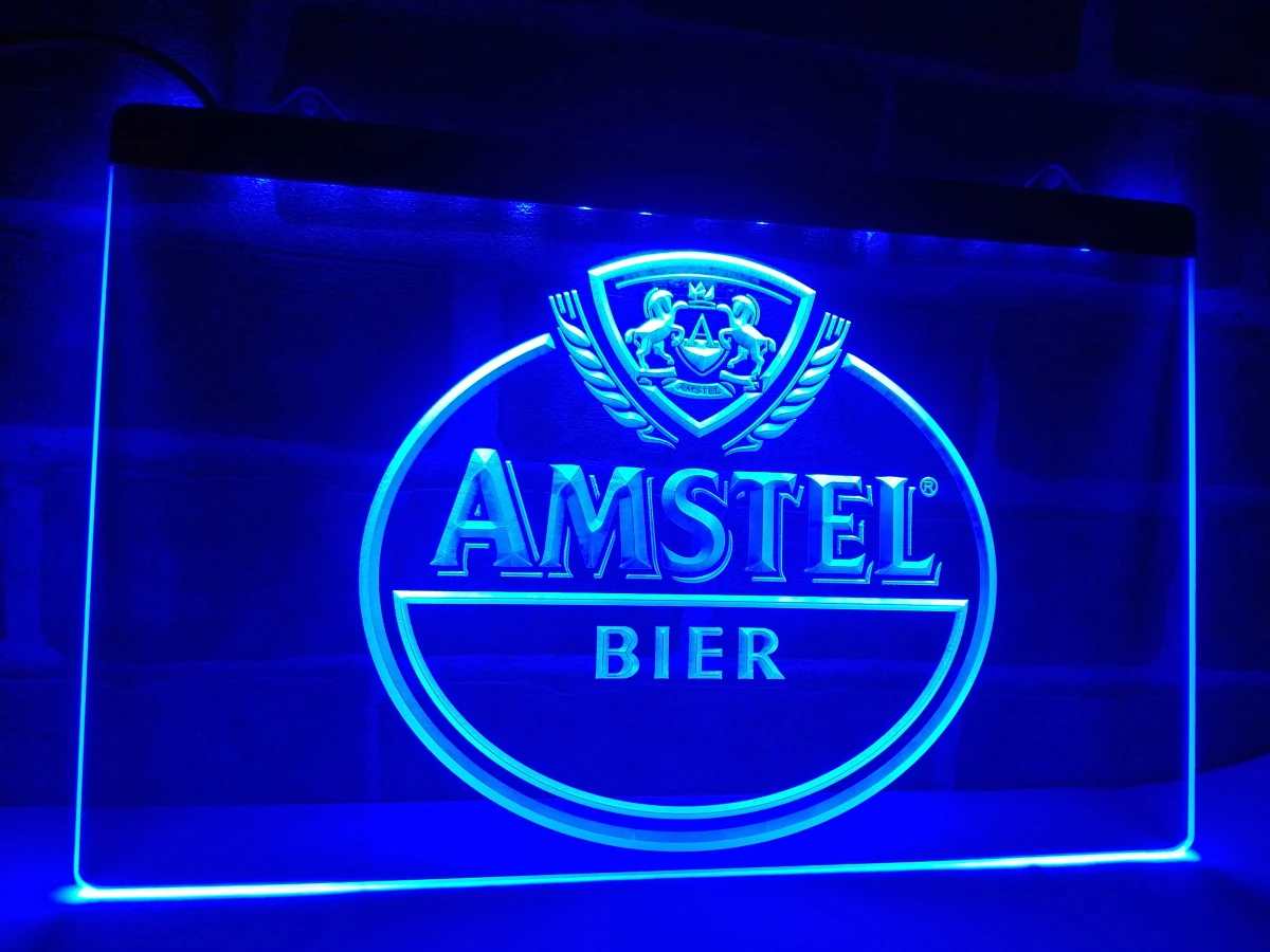 LA024-Amstel пивной бар светодиодный неоновый свет знак домашнего декора ремесла