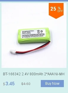 BT-166342 2,4 V 800mAh 2* AAA Ni-MH аккумуляторная батарея для беспроводного телефона BT-166342