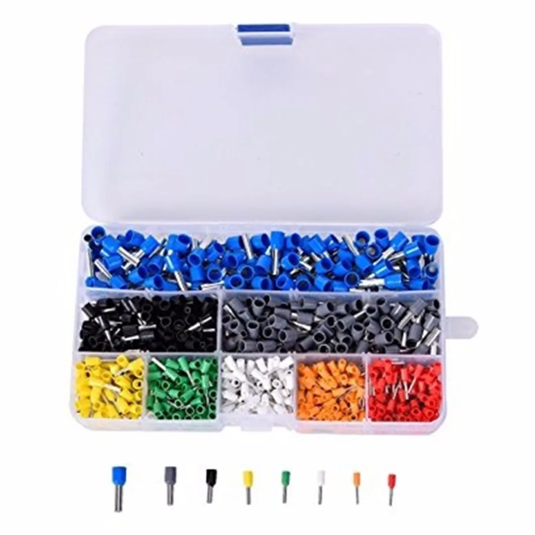 Adjustable Terminal Crimping Pliers Automatic Cable Wire Stripping Crimper Ferrule Tool with 1200Pcs Terminals Kit Hand Tools