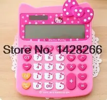 2016 Hello Kitty New Brand Cute Office Electronic Calculator Women Girl Computer Calculating Solar Powered Desktop