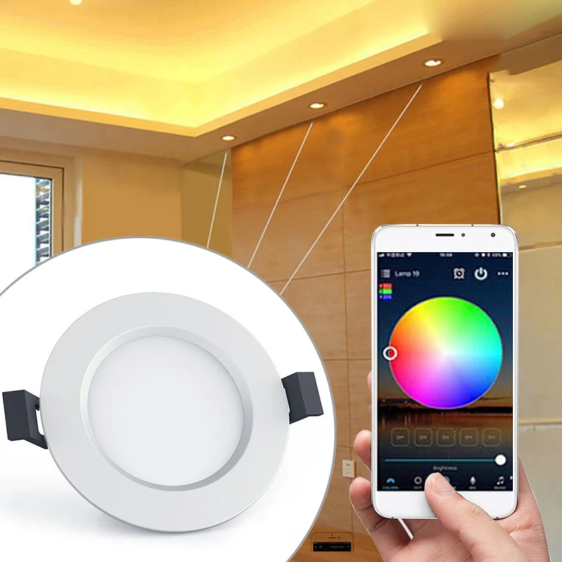 Умный светильник с Bluetooth, Wi-Fi, работает с Alexa Google Home, умный пульт дистанционного управления, белый и теплый Регулируемый музыкальный умный светильник, лампы