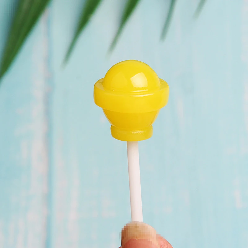 10 шт. стереоскопическое моделирование леденец смолы аксессуары Дети DIY телефон плоский ремесло поставки ювелирные изделия декоративный материал смола - Цвет: Yellow