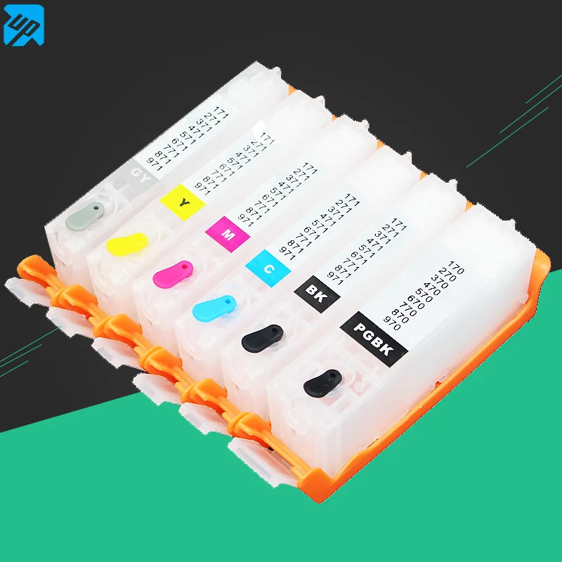 

6PCS PGI-270 CLI-271 GY refillable ink cartridges For canon MG7720 TS8020 TS9020 TS6020 with ARC chip PGI270 270 271 Grey