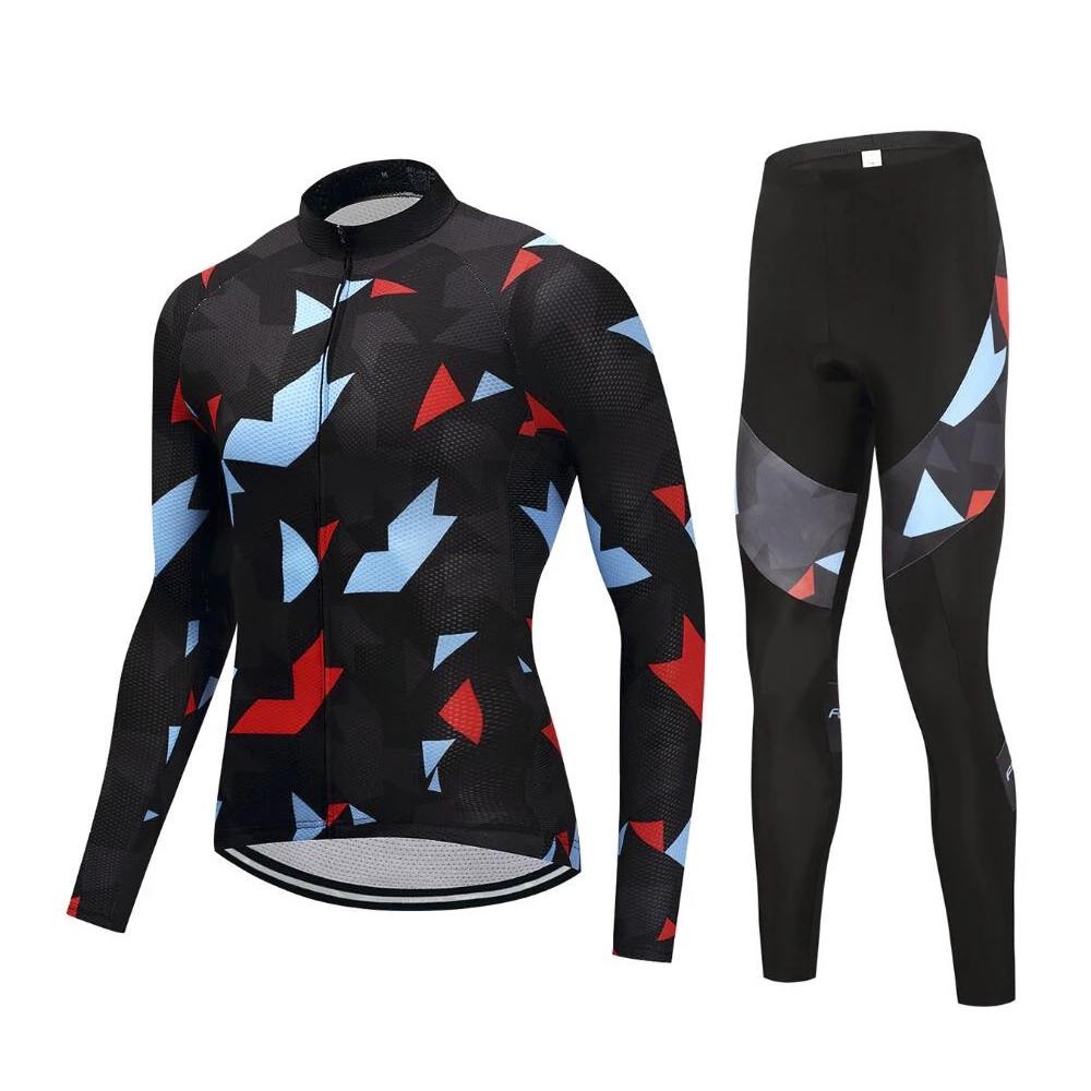 

Pro Team Jersey Set Quick Dry Long Sleeve Bike Clothing Wear MTB Set Sportswear Millot Ropa Ciclimo Short Sleeve with Gel Pad
