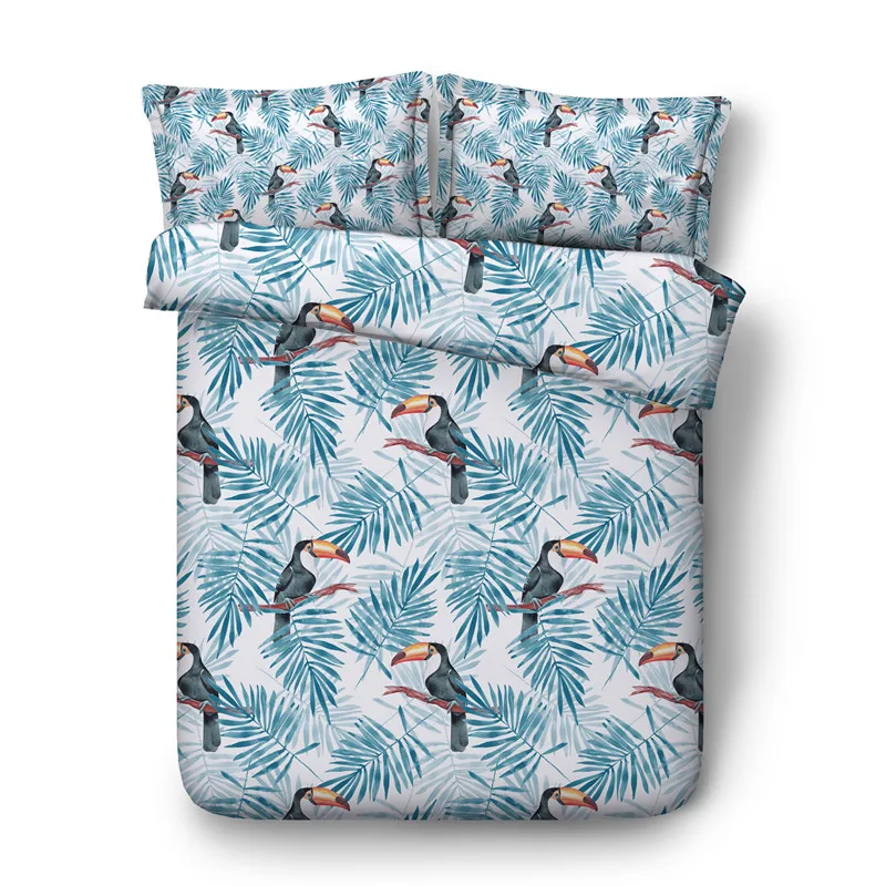 

Fanaijia high quality 3d Toucan Bedding Set queen size Cartoon Quilt Cover set with pillowcase Bedline best gift Home textile
