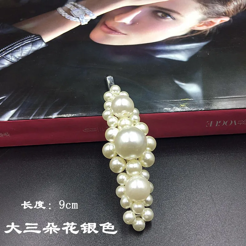1pcs Pearl Metal Hair Clip Hairband Handmade Pearl Flower Stick Pin Barrette Hairpin Headdress Accessories Beauty Styling Tools