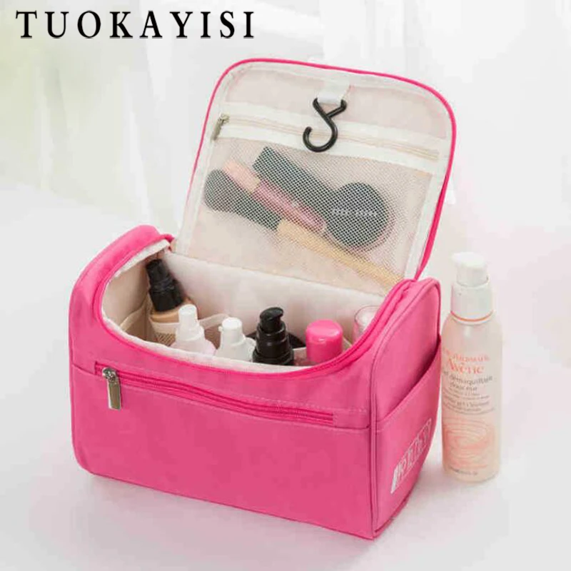

men Large Cosmetic Bag Box Waterproof Oxford Make up Case Travel Organizer Necessary Beauty Vanity Toiletry Wash Makeup Pouch