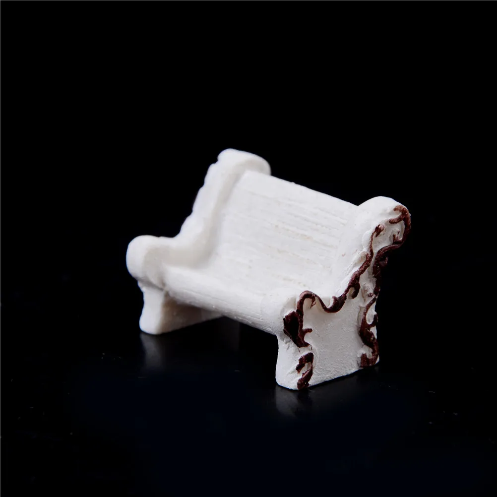 

1Pc Resin white flower chair Child seats miniatures figurines resin craft dollhouse bonsai decor terrarium decoracion jardin