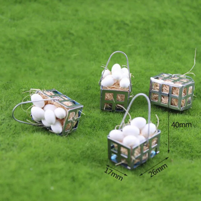 

1 Pc Kawaii 1/12 Dollhouse Miniature Accessories Mini white Egg Basket Model Doll house Accessories toys kids gift