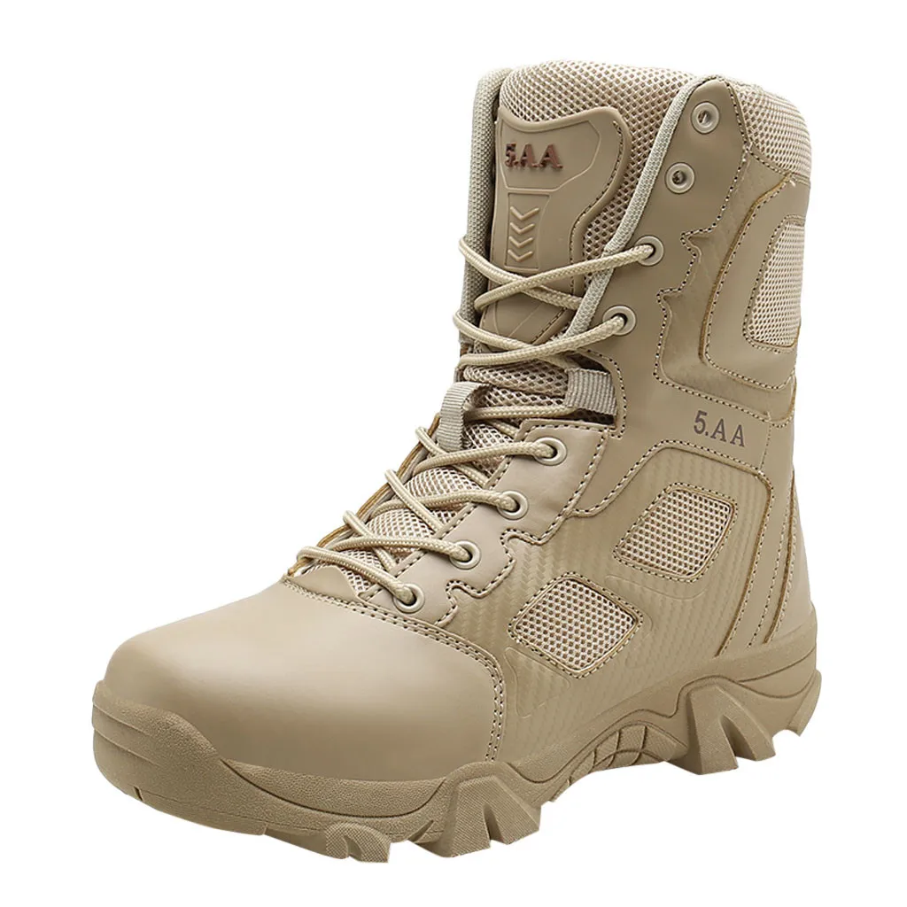 SAGACE/Новое поступление года; мужские ботинки; зимняя обувь; удобные нескользящие износостойкие армейские походные уличные военные ботинки - Цвет: Khaki