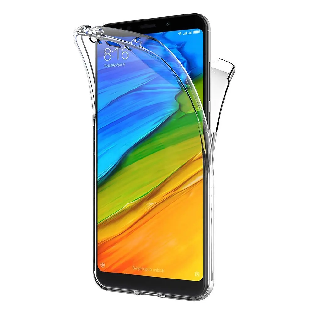 Чехол для Xiaomi Redmi 5 Plus мягкий прозрачный силиконовый чехол с полным покрытием 360