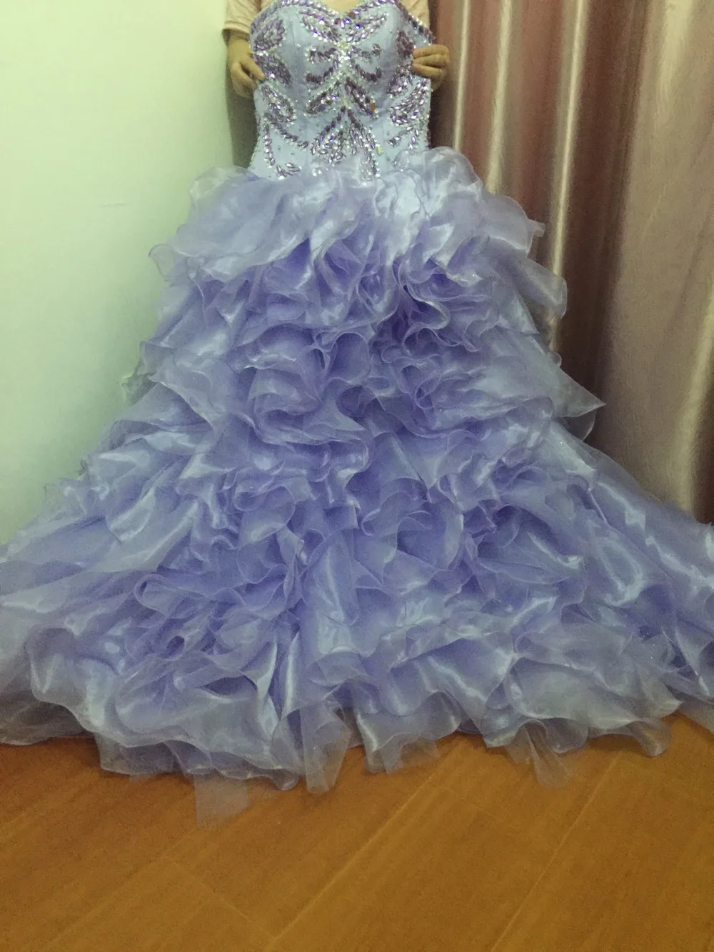 Лаванды Пышное Бальное Платье С Бисером Дешевые Quinceanera платья Sweet 16 платья Vestidos De 15 Anos