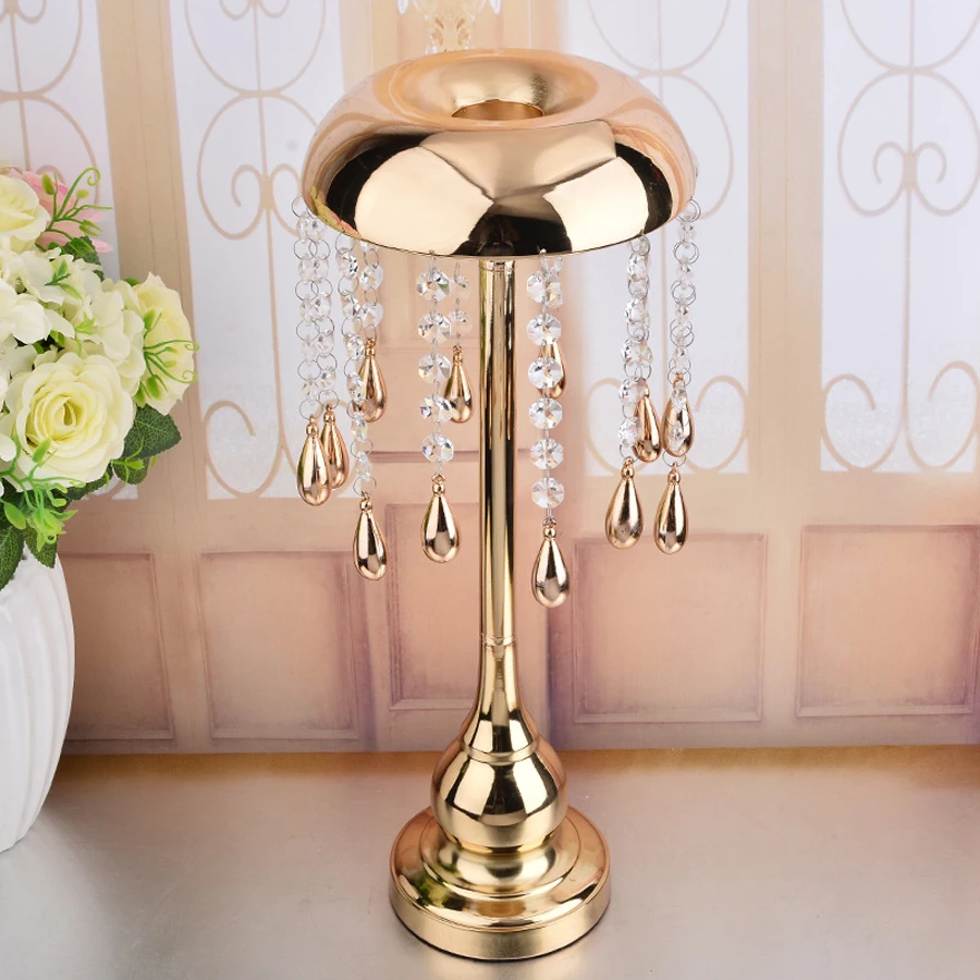 Wholesale European style crystal gold wedding candlestick restaurant