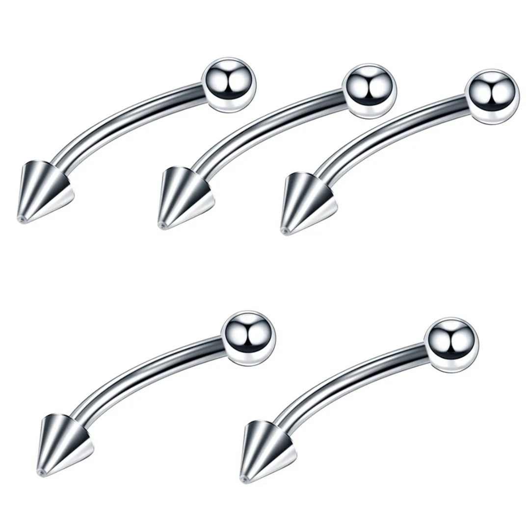 60pcs/lot Stainless Steel Mixed Ear Nose Lip Eyebrow Tongue Ring Captive Bead Ring For Women Men Hip Hop Body Piercing Jewelry