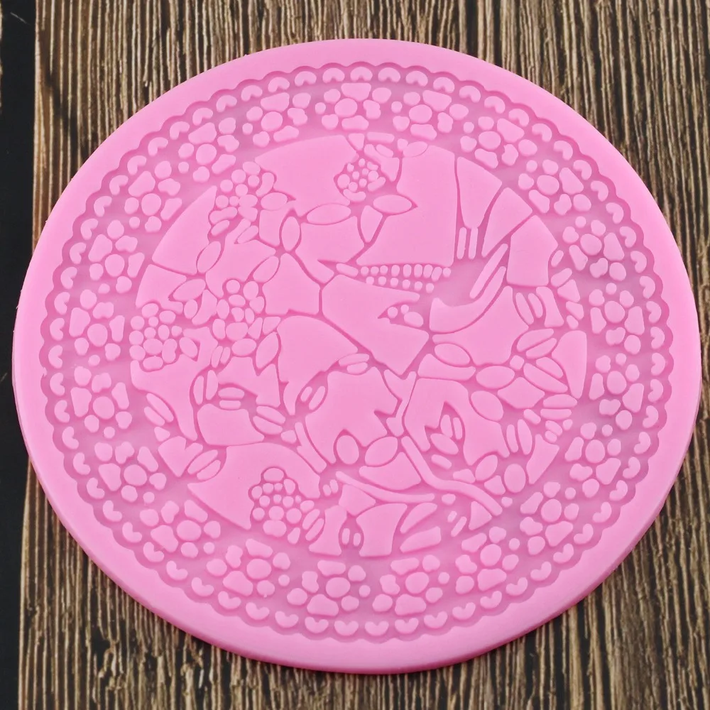 

Round Lace Mold Fondant Decoration Silicone Mold Surafcraft Tools Bakeware Baking Tools Cake Decorating Lace Mold