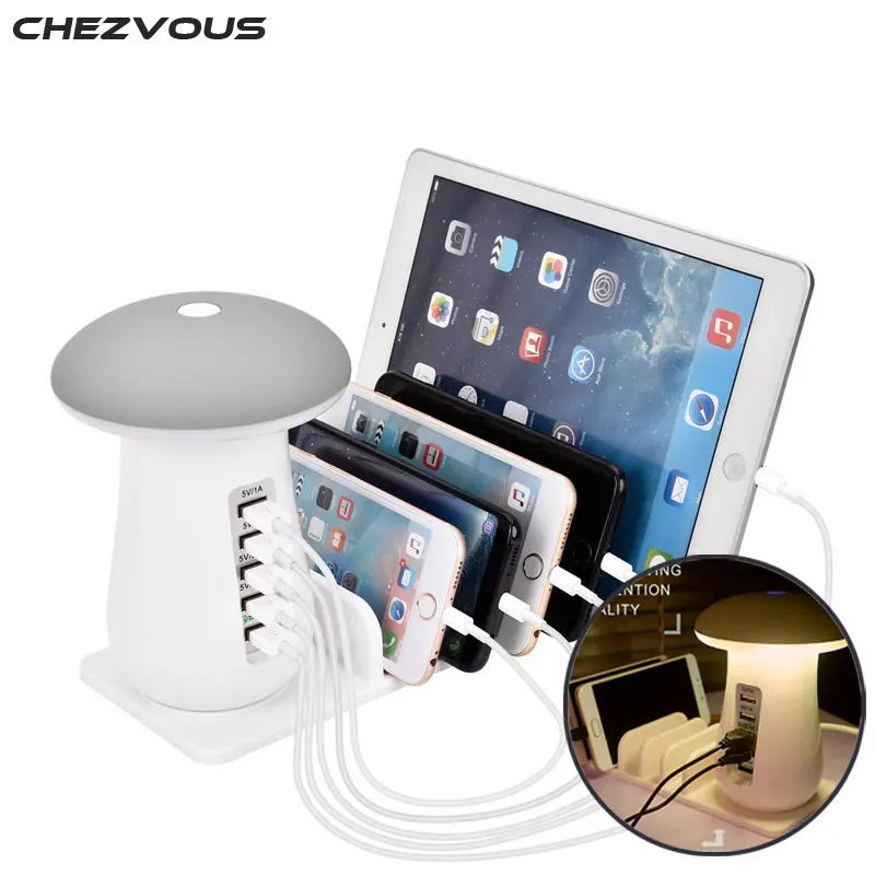 Universal Multi-port 5 Ports 6A USB Fast Charging Station Desktop Tablet for iphone x 5s 6 6s 7 8/ 6 7 8 plus Table Lamp Design Universal Multi-port 5 Ports 6A USB Fast Charging Station Desktop Tablet for iphone x 5s 6 6s 7 8/ 6 7 8 plus Table Lamp Design